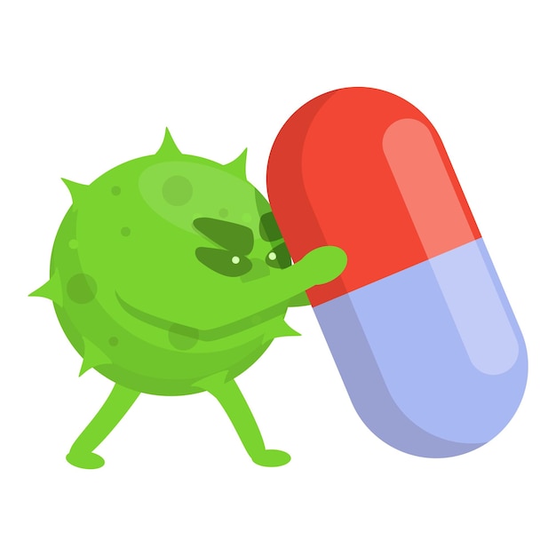 벡터 백색 바탕에 고립된 웹 디자인을 위한  항생제 내성 터 아이콘의 만화