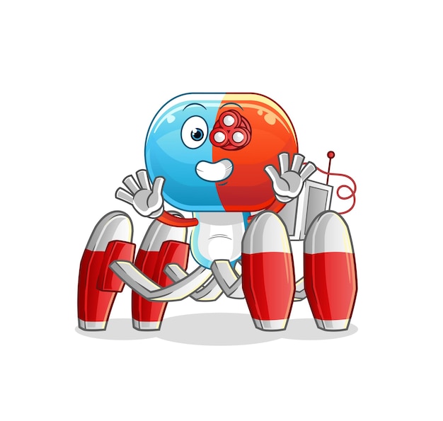 capsule head cartoon future robot vector. cartoon character