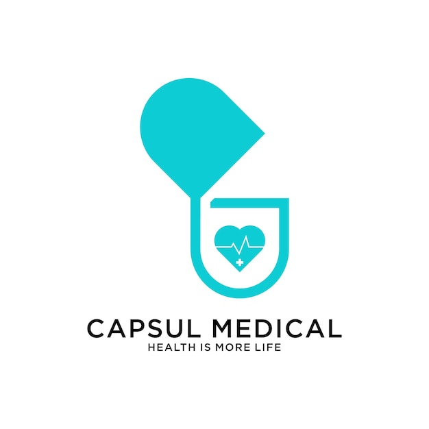 Vettore capsule medical logo design moderno e fresco per la tua azienda