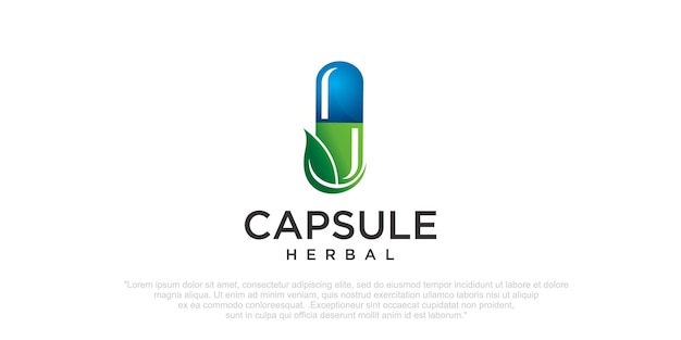 Capsule pharmacy medical logo template vector