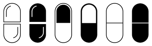 Capsule or pill icons