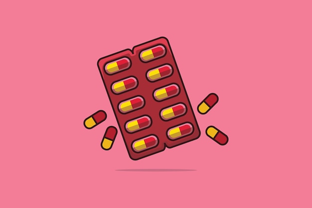 Capsule Pills Strip vector illustration Healthcare medicine icon concept