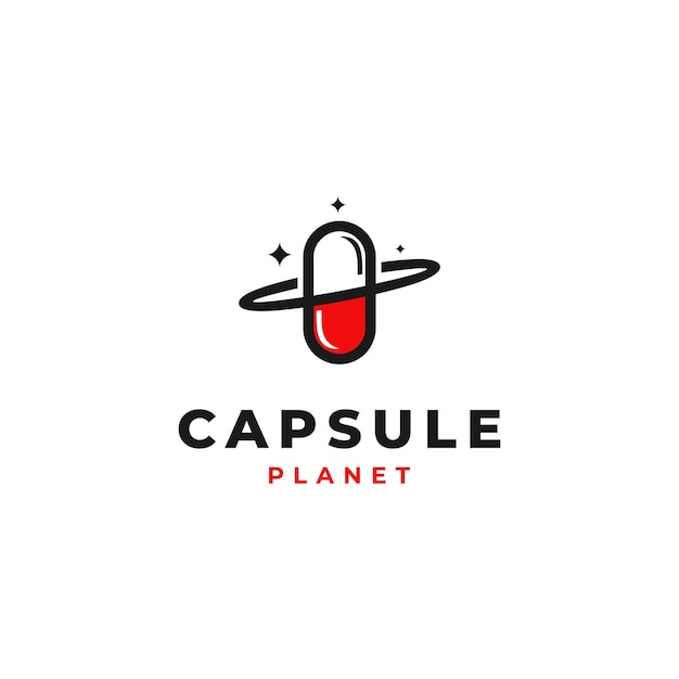 Capsule planet logo design modern concept icon template