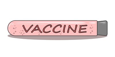 Значок капсульной вакцины был изобретен и помещен в пробирку. символ победы над коронавирусом.