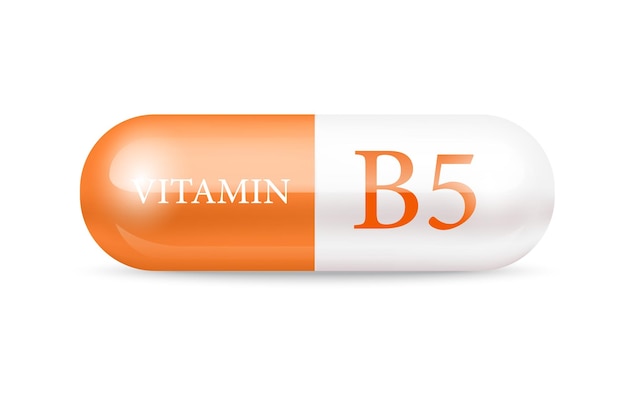Капсула витамина B5 структура оранжевый и белый Концепция красоты прозрачная капсула таблетки Наркобизнес.