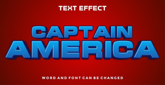 Vector captain america editable text effect