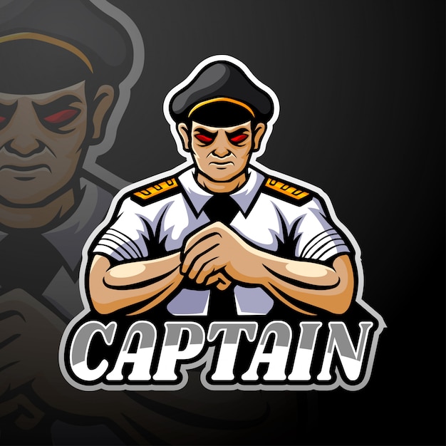 Captain esport logo mascotte ontwerp