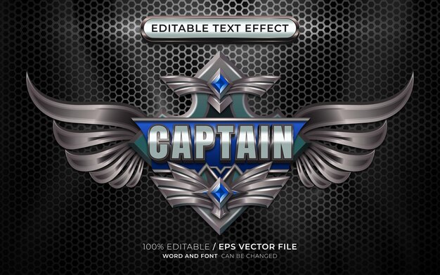 Captain Esport Team 3d Editable Text Effect