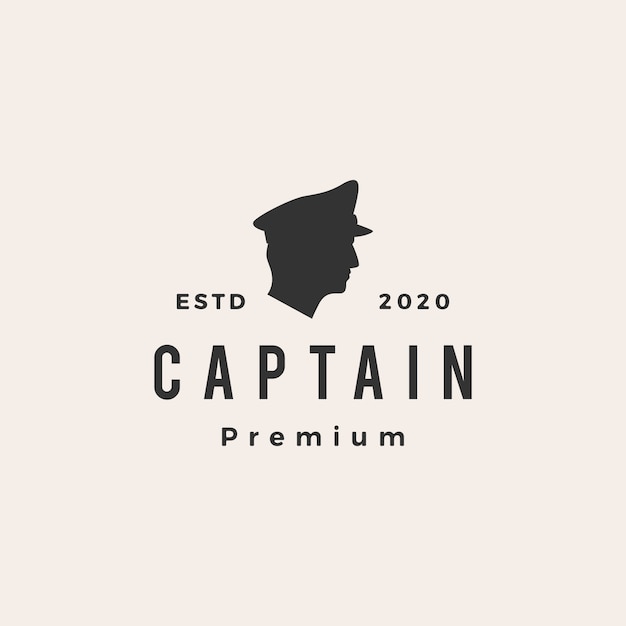 Captain  vintage logo  icon illustration