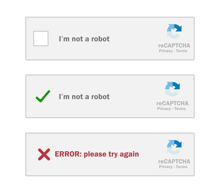 Vector captcha code i am not a robot computer checking user authenticity through recaptcha verification
