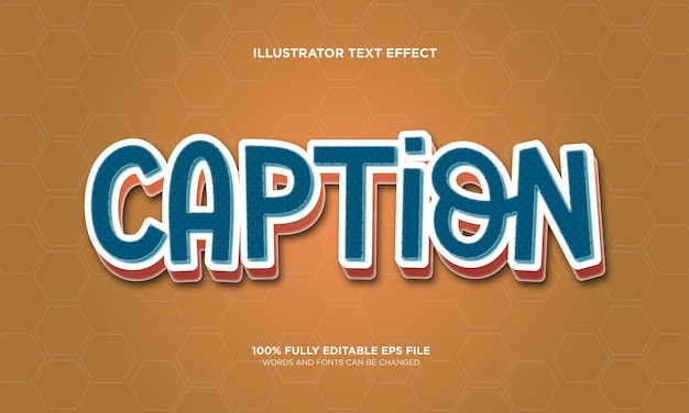 Caption editable text effect