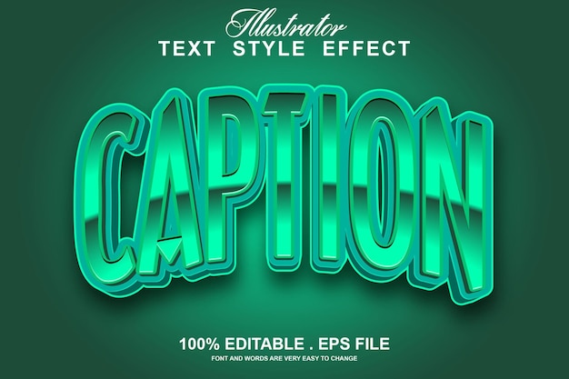 caption text effect editable