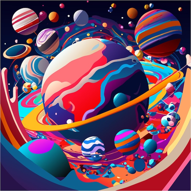 Vector captivating cosmos in hyperrealistic art