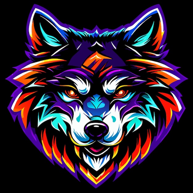 Captivating dark wolf design for graphic innovations