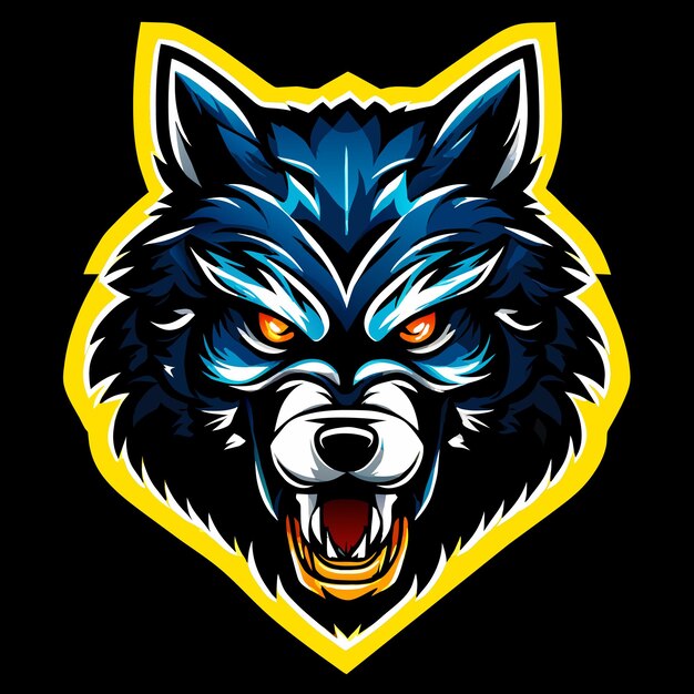 Captivating dark wolf design for graphic innovations