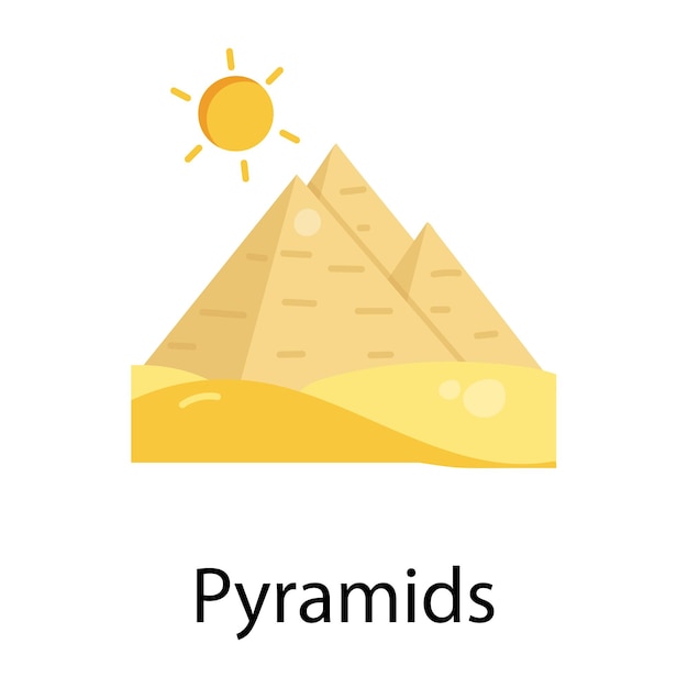 피라미드의 매혹적인 평면 아이콘 디자인