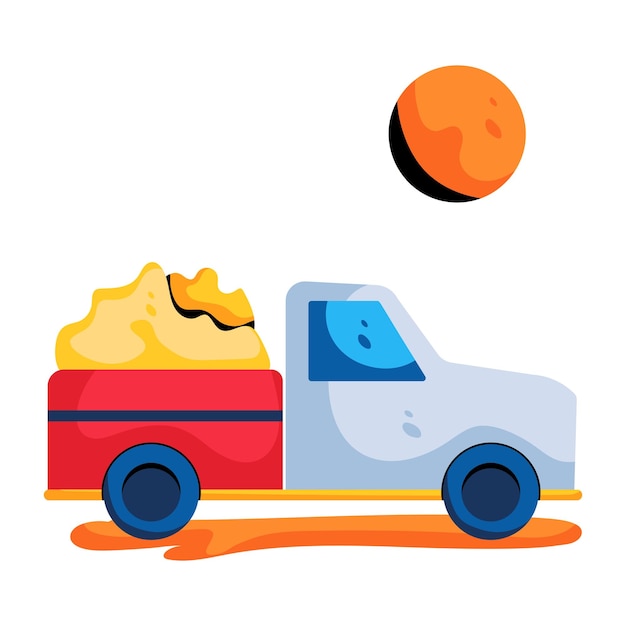 Captivating flat icon of sand truck