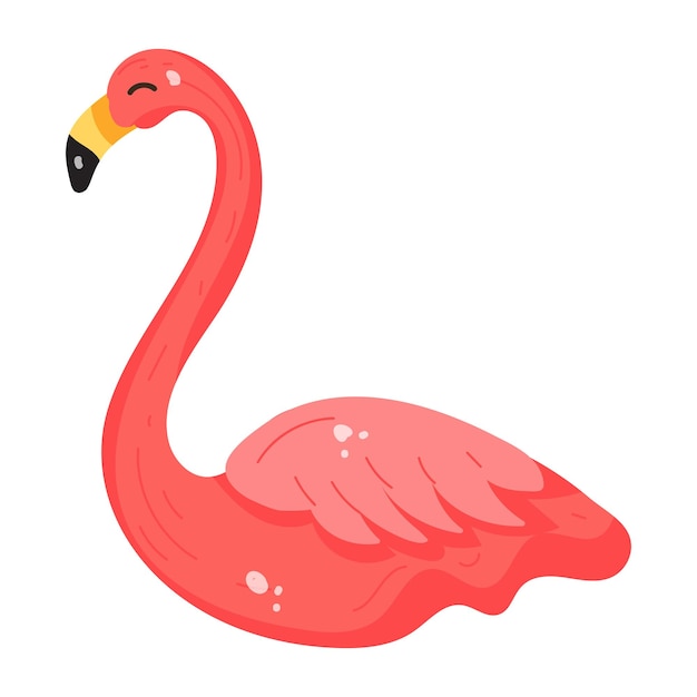 Vector a captivating flat sticker of flamingo