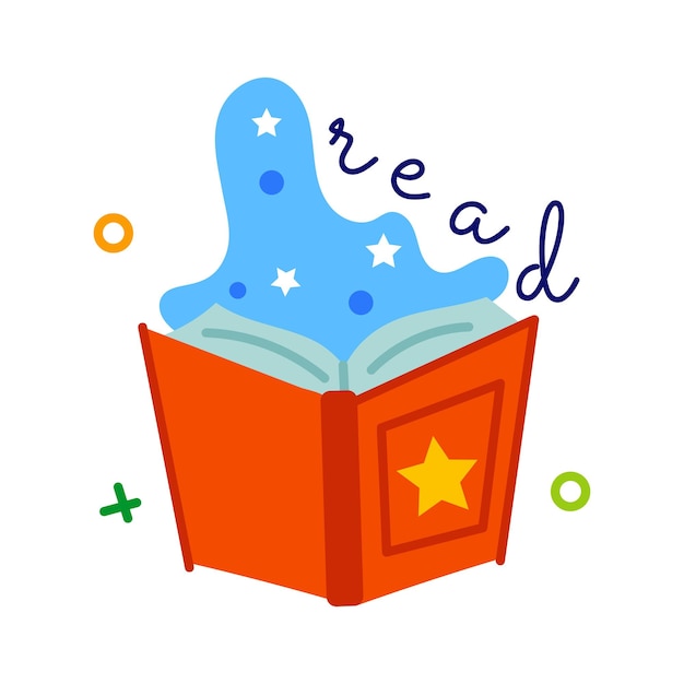 Vector captivating flat sticker of tale book