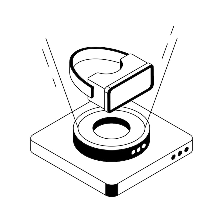 Vector a captivating isometric icon of vr headset experience