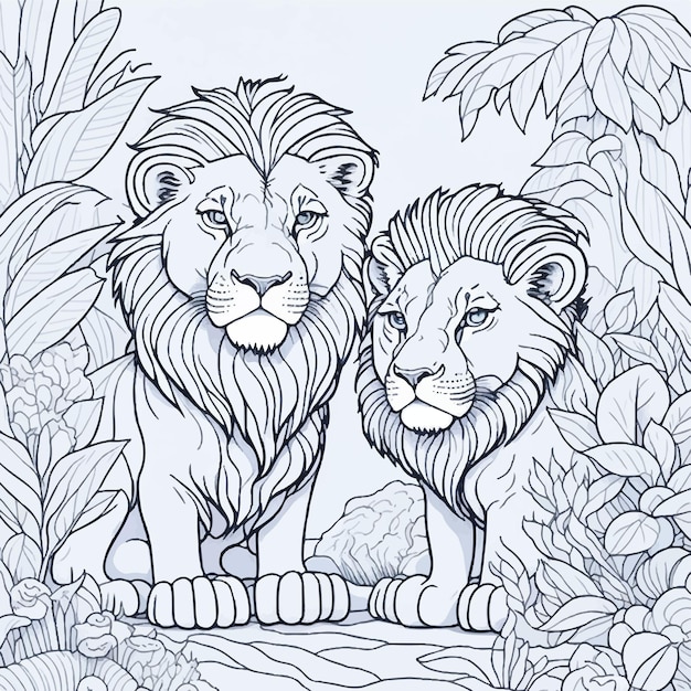 Captivating lion coloring page for creative kids and animal enthusiasts