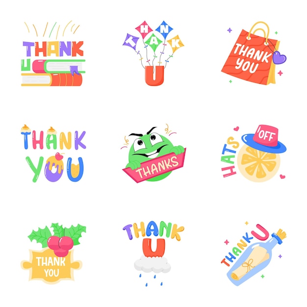 Captivating Pack of Gratitude Flat Stickers