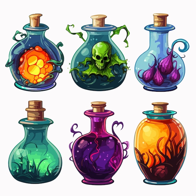 Vector captivating potion illustration for halloween ai generation