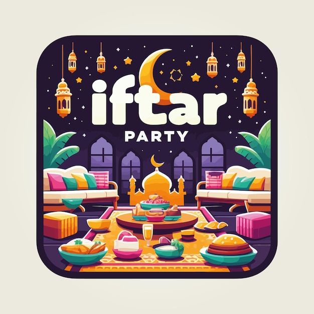 Captivating Ramadan Party Logo to Blend Tradition with Contemporary Flair