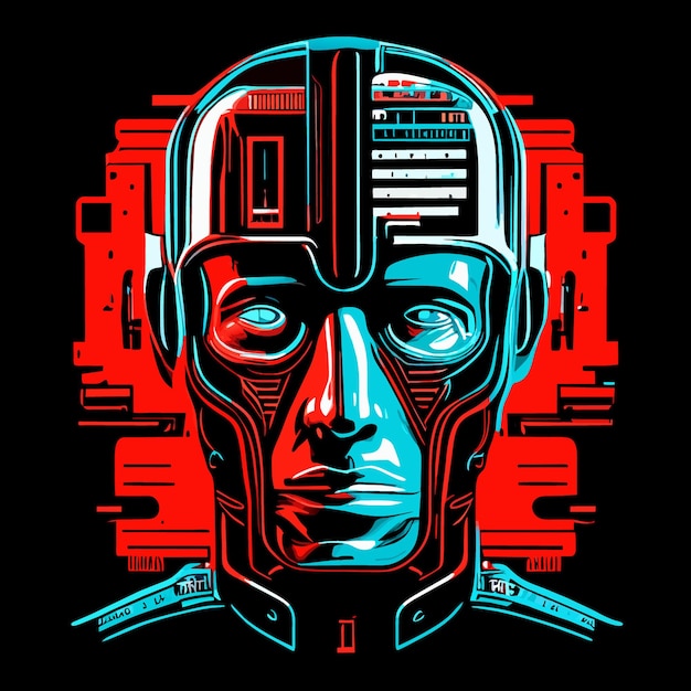 Captivating TShirt Graphic HumanRobotic Fusion Concept Illustrated