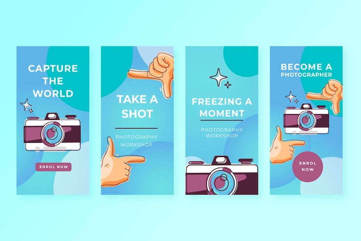 Vector capture the moment instagram stories