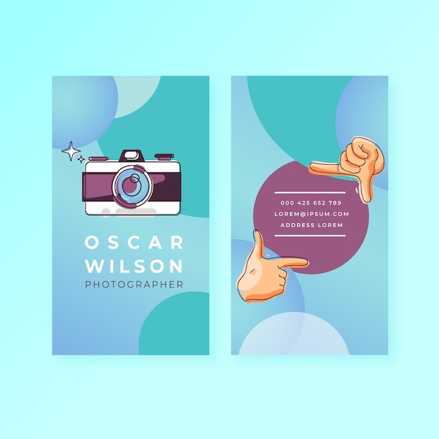 Vector capture the moment vertical business card