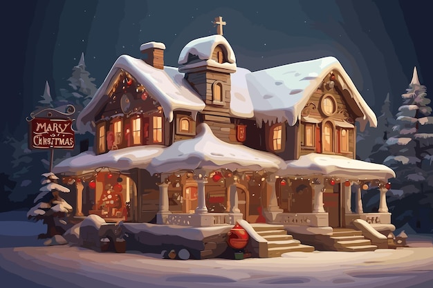 魅力的なメリー・クリスマス・ハウスの風景で 季節の精神を捉えてください