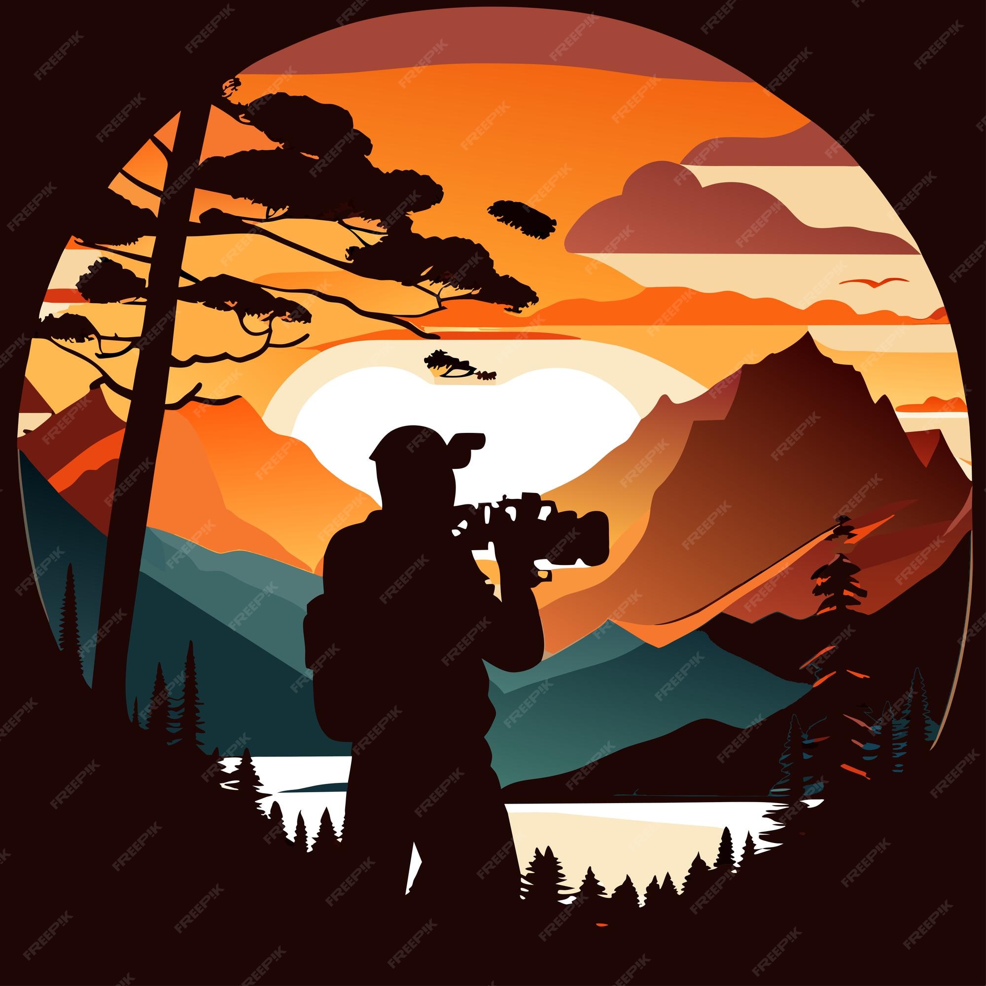 Premium Vector | Capturing nature's majesty a photographer's landscape 