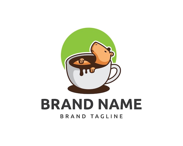 Vettore logo del caffè capibara