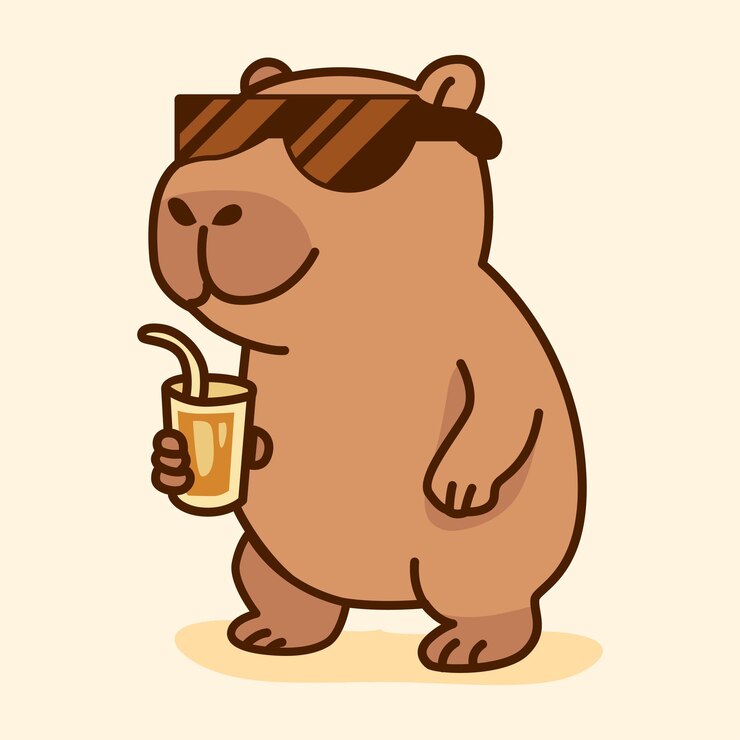 Capybara Sunbathing with Sunglasses