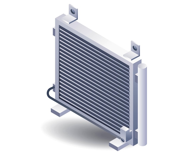 Vector car ac filter system isometric 3d illustration