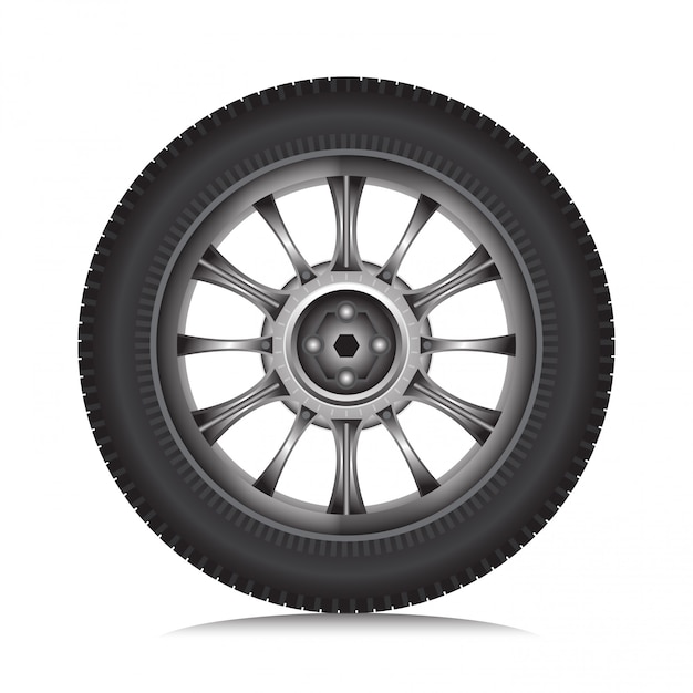 Car alloy wheel with tire