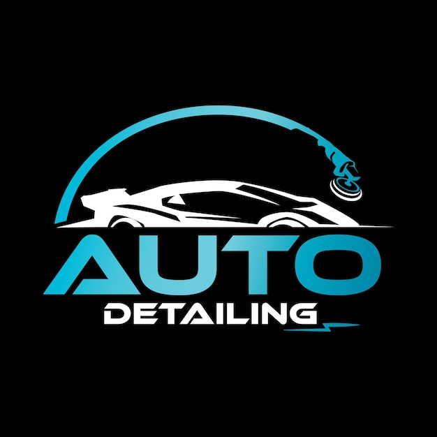 Vector car auto detailing servis logo design illustration template