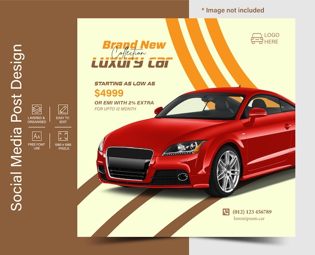 Vector car or automobile social media post banner template