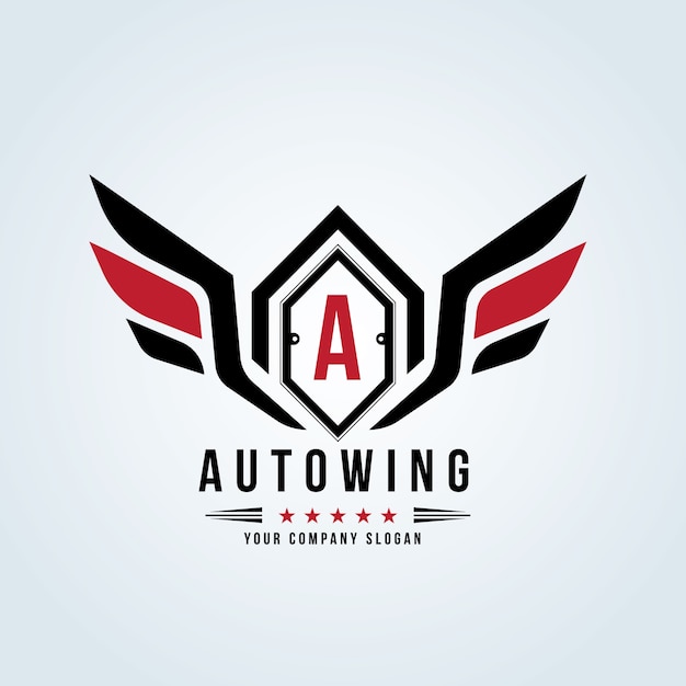 Car and automotive logo with eagle and wing symbol logo template.