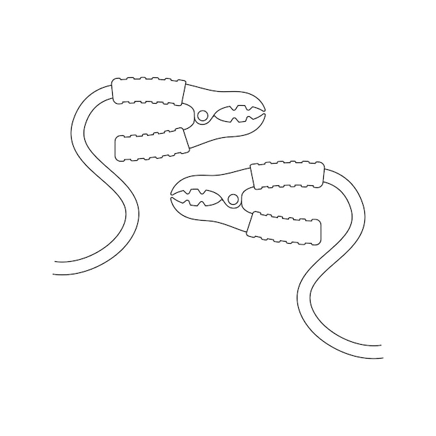 Batteria per auto cavo di alimentazione icona illustrazione vettoriale design semplice