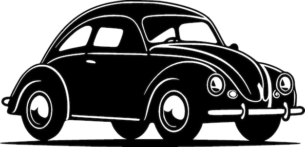 Vector car black and white vector illustration