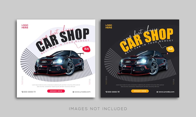 Car business social media post design template