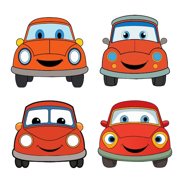 Vector car cartoon drawing animation style vector design