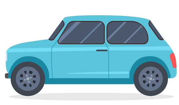 Vector car city blue in flat style