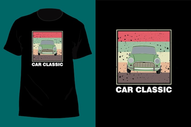T-shirt classica per auto design retrò vintage