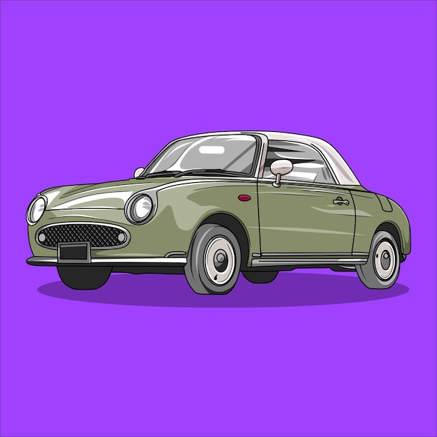 Car classic vehicle vector art illustration