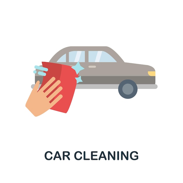 Car cleaning flat icon color simple element from car servise collection creative car cleaning icon for web design templates infographics and more