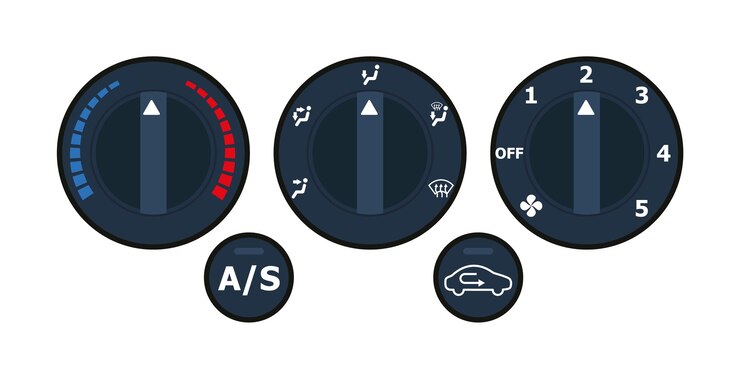Vector car climate control with air condition button vector design