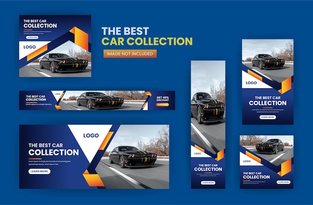 Vector car collection banner web template bundle design, social media cover ads banner, horizontal template